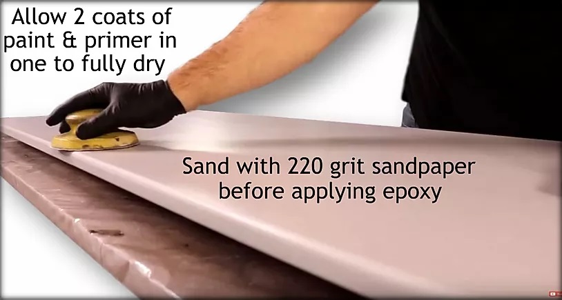 Mix epoxy with a paddle mixer and drill for 2 minutes.