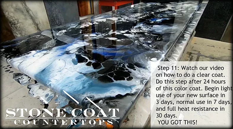 Blue And Black Marble Epoxy Learn How, Are Stone Coat Countertops Durable