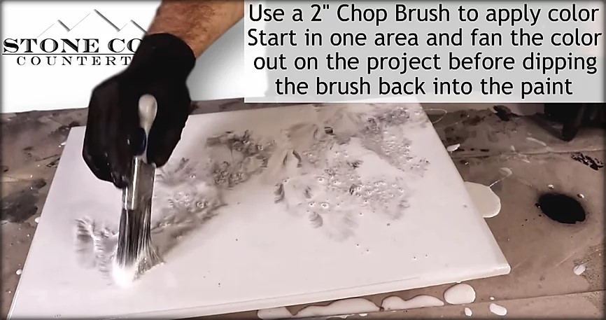 black spray paint to chop with brush 