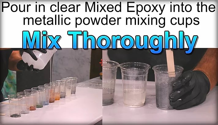 clear mixed epoxy