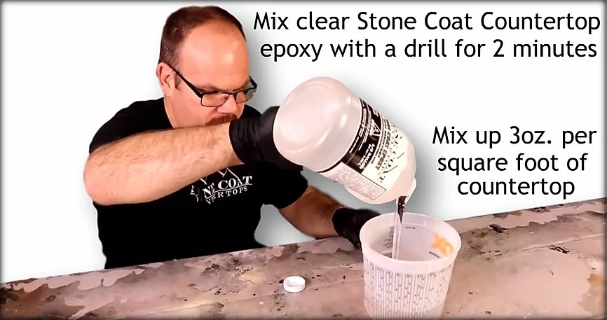 Mixing stone coat countertop epoxy 