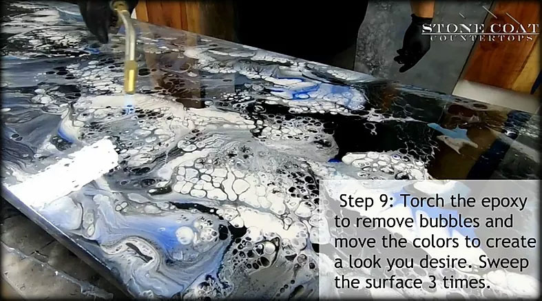 Torch Epoxy to Remove Bubbles and Create A Marbled Look