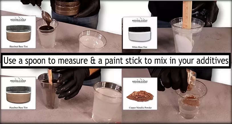 Use a spoon to measure and a paint stick