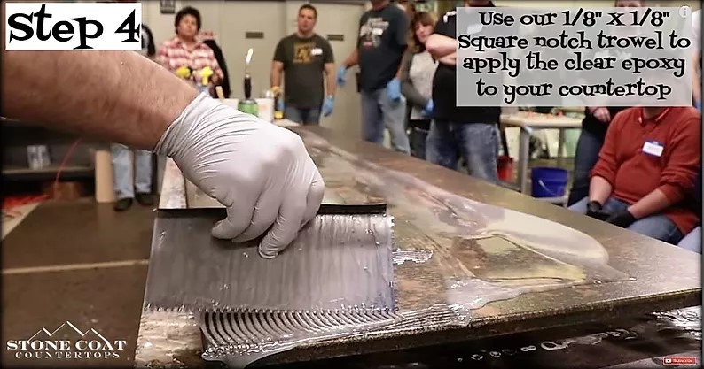 Use Notch Trowel for DIY Granite Countertops
